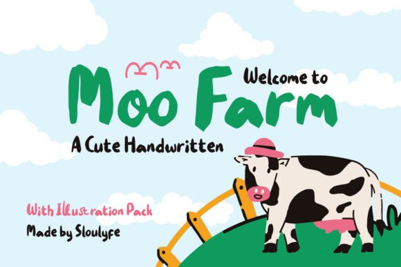 Moo Farm Typeface Review: A Bold Handwritten Font for Playful Branding